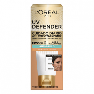 Protector Solar L'Oréal Paris UV Defender Antibrillo con color SPF 50 40ml
