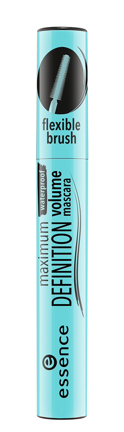 essence maximum definition waterproof volume mascara pestañas negra - delaUz