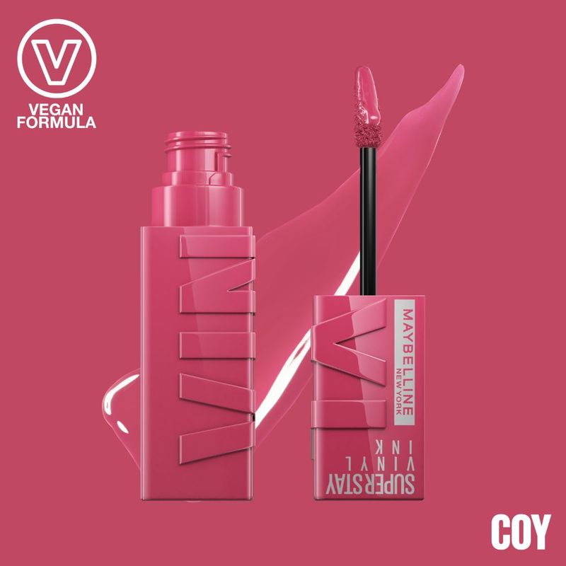 Labial Líquido Brillante, Maybelline Superstay Vinyl Ink Coy 20