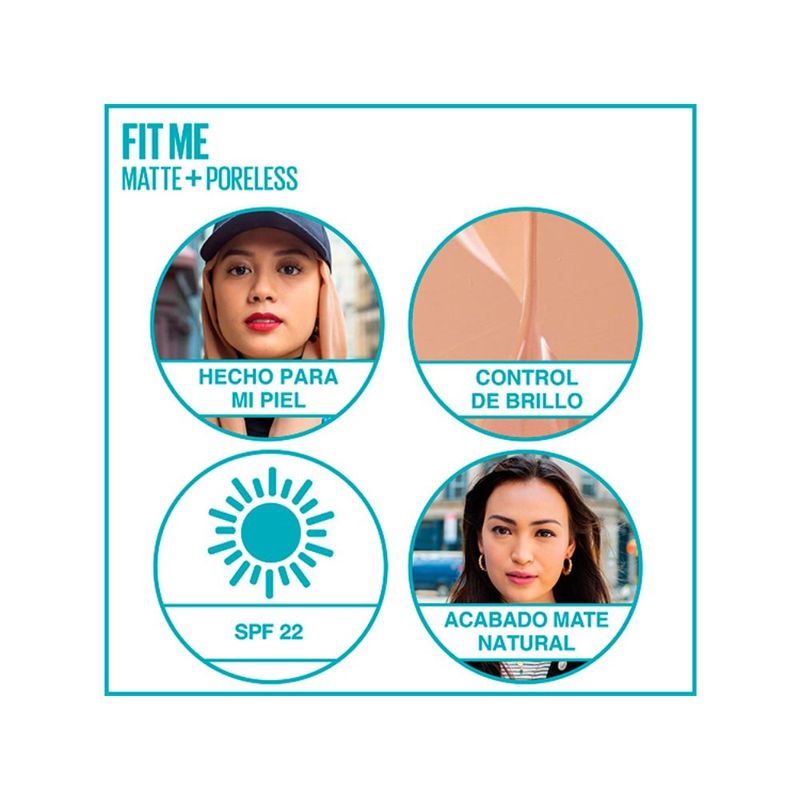 Base Líquida Fit Me Matte & Poreless Maybelline Natural Buff 230