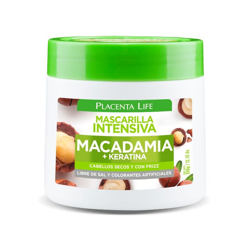 PLACENTA SALOON Tratamiento Saloon Macadamia Oil y Keratina Líquida 350 gr - Aruma
