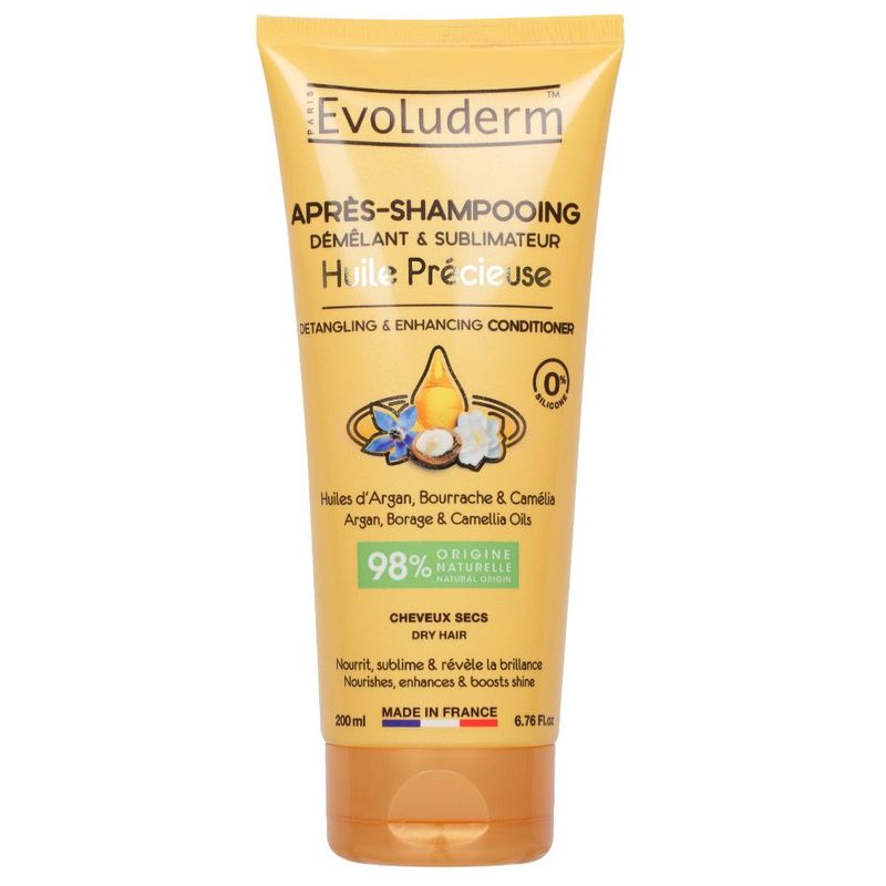 Shampoing Sublimateur Huile Précieuse Evoluderm - 400 Ml Pour Cheveux Secs Et Abîmés