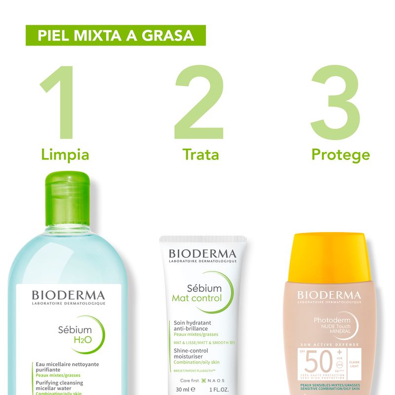 AGUA MICELAR H2O SEBIUM BIODERMA • Farmacia Carlota Torres