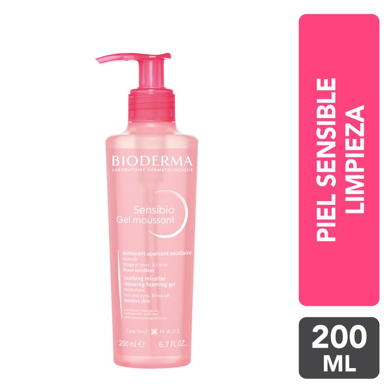 Gel Espumoso Limpiador Suave Bioderma Sensibio para Piel Sensible, 500 ml.