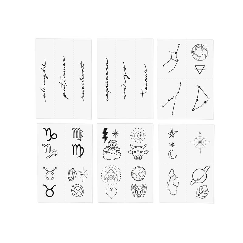 Tatuaje-Temporal-Inked-By-Dani-Zodiac-Earth-Signs-Pack