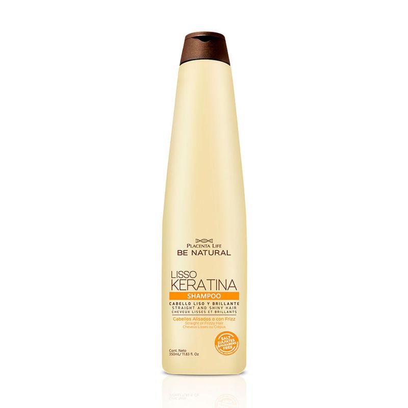 Pack Keratina Shampoo 350ml + Acondicionador 350ml + Mascarilla 350gr Placenta Life Be Natural-1747338994941