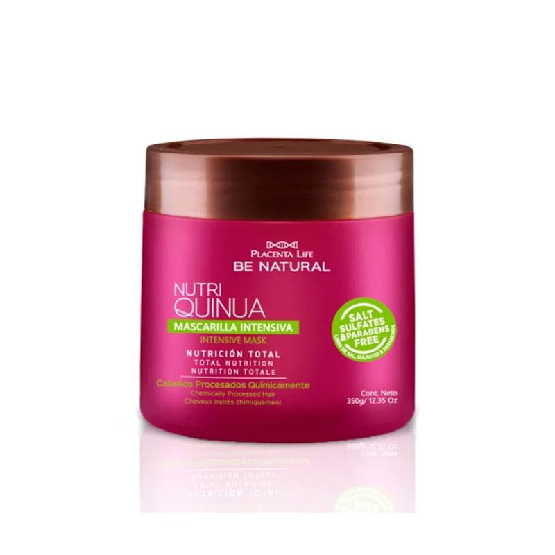 Pack Quinua Shampoo 350ml + Acondicionador 350ml + Mascarilla 350gr Placenta Life Be Natural-1747340147923
