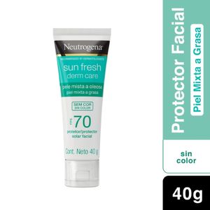 Protector Solar Facial Sun fresh Derm care Sin color FPS 70 40g Neutrogena