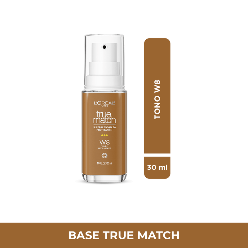 Base Líquida Loreal Paris  True Match  Tono   1.0Fl.Oz.730Ml W8 Liquidación-1762202792540
