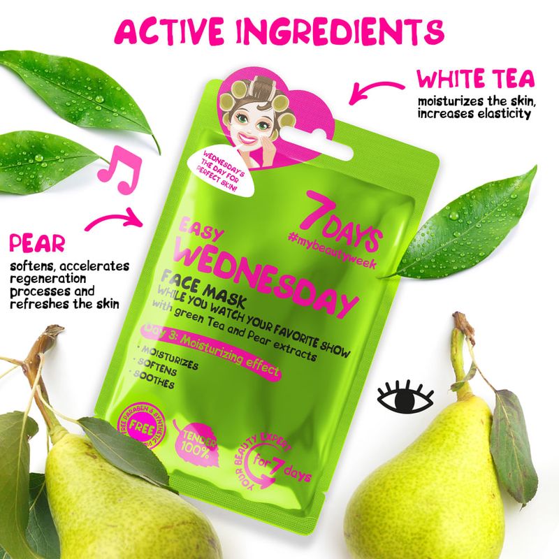 Mascarilla Facial 7 Days Easy Wednesday With Green Tea And Pear-1768574977550